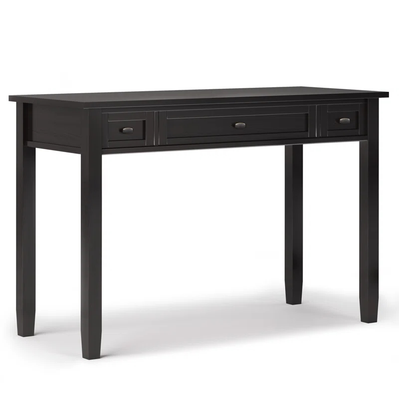 Simpli Home Warm Shaker 48"W Solid Wood Desk, Transitional Style with Keyboard Tray