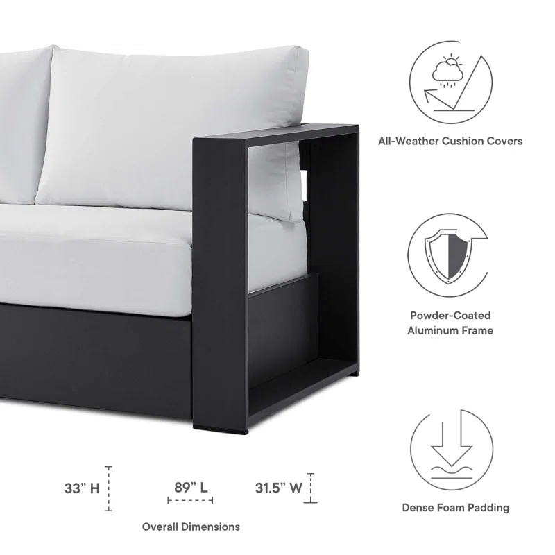 Modway Modway Tahoe Outdoor Aluminum 4-piece Conversation Set with Coffee Table