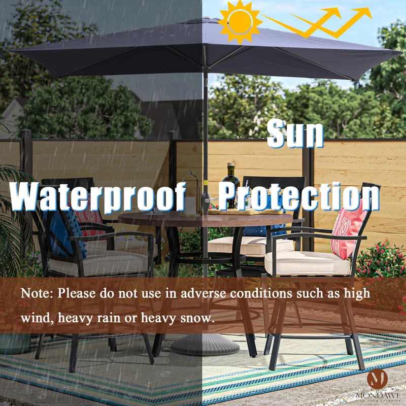 mondawe Mossas 120'' x 79'' Rectangular Market Umbrella