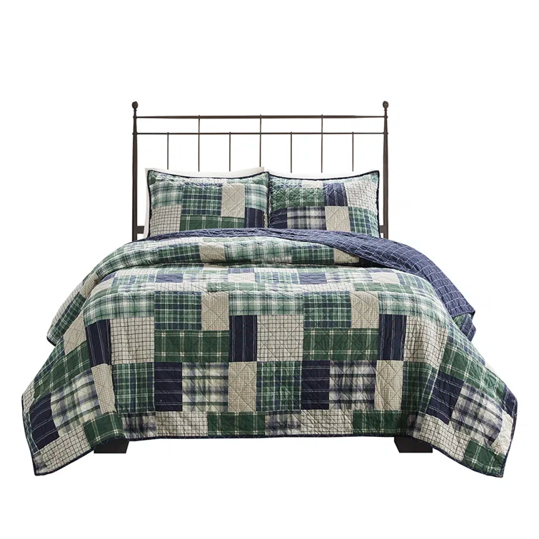 Madison Park Timber 3 Piece Reversible Printed Quilt Set