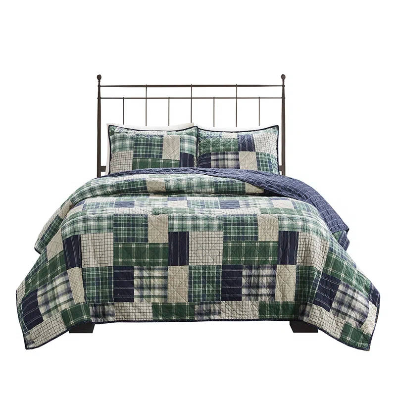 Madison Park Timber 3 Piece Reversible Printed Quilt Set