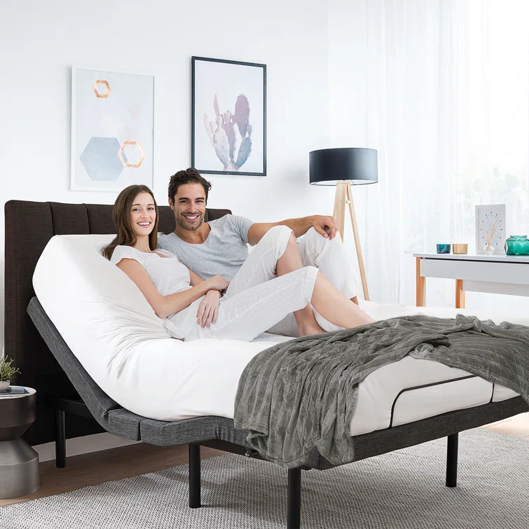 Clara Clark Clara Clark Massaging Zero Gravity, Zero Clearance Adjustable Bed with Wireless Remote, USB Ports & LED Lights