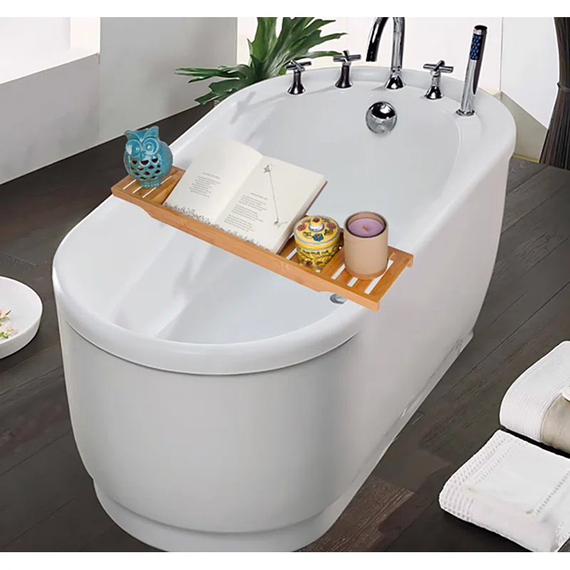 Freestanding Bamboo Bath Caddy