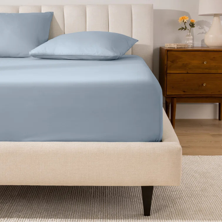 Bare Home 260 Thread Count Organic Cotton Percale Fitted Sheet