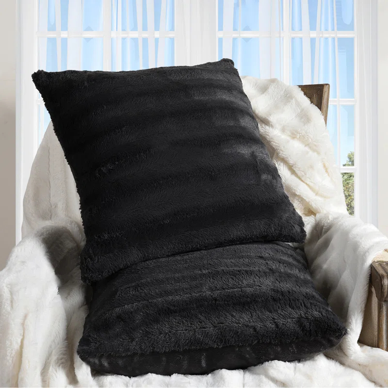 Cheer Collection Cheer Collection Shaggy Hair Decorative Throw Pillows (Set of 2)