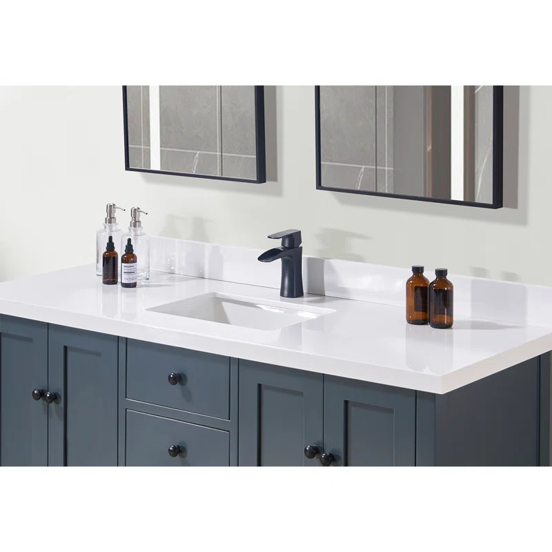 61'' Stone Single Bathroom Vanity Top with Sink