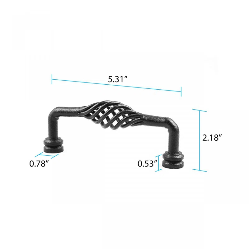 The Renovators Supply Inc. Dresser Drawer Handles Birdcage Cabinet Center to Center Wrought Iron 4 7/8" Center to Center Birdcage Pull