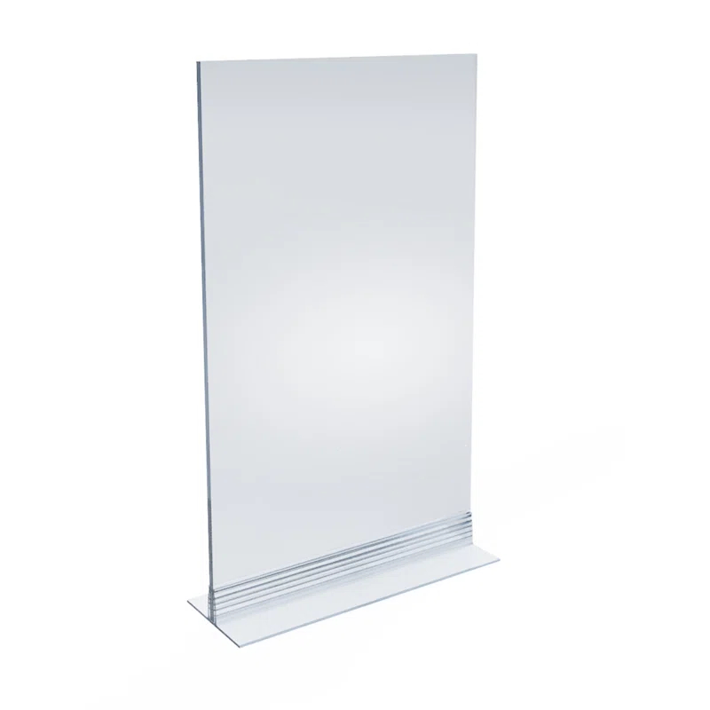 Clear Acrylic Double Sided Sign Holder 8.5" x 14" Vertical/Horizontal with T Strip, 10-Pack (Set of 10)