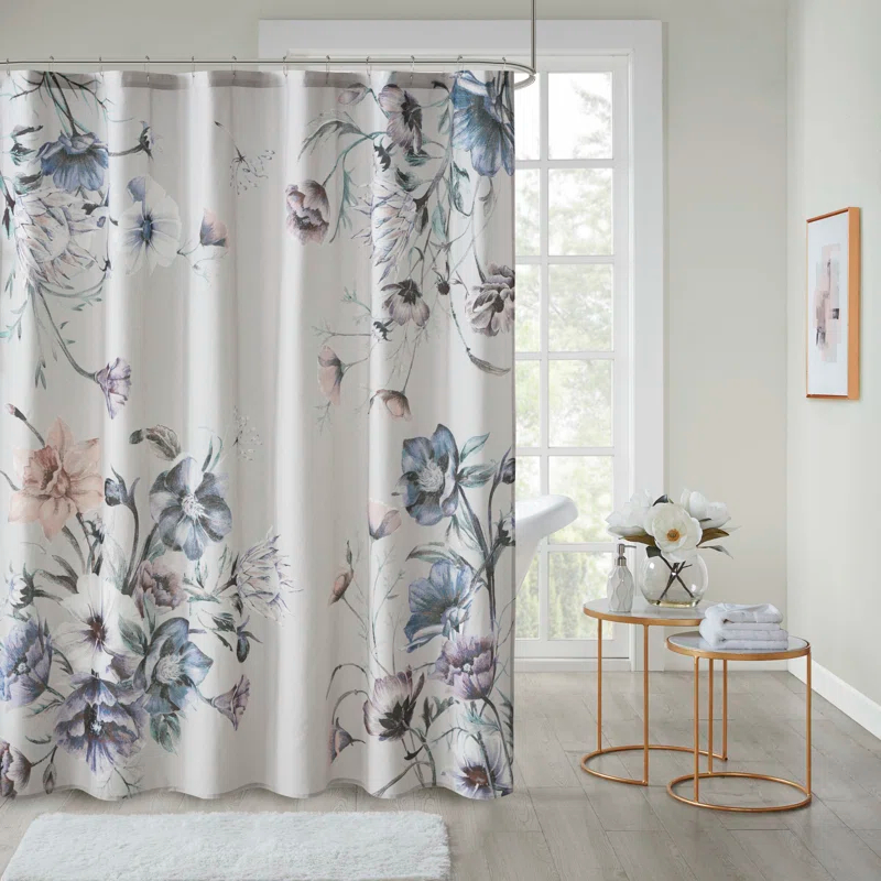 Madison Park Cassandra Printed Cotton Shower Curtain