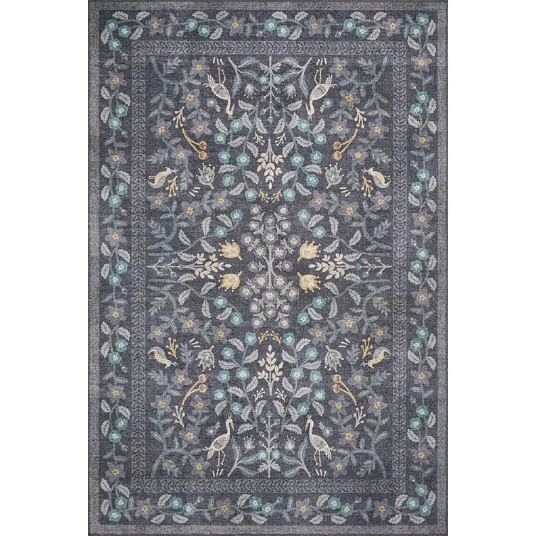 Rifle Paper Co. x Loloi Maison Nightingale Black Rug