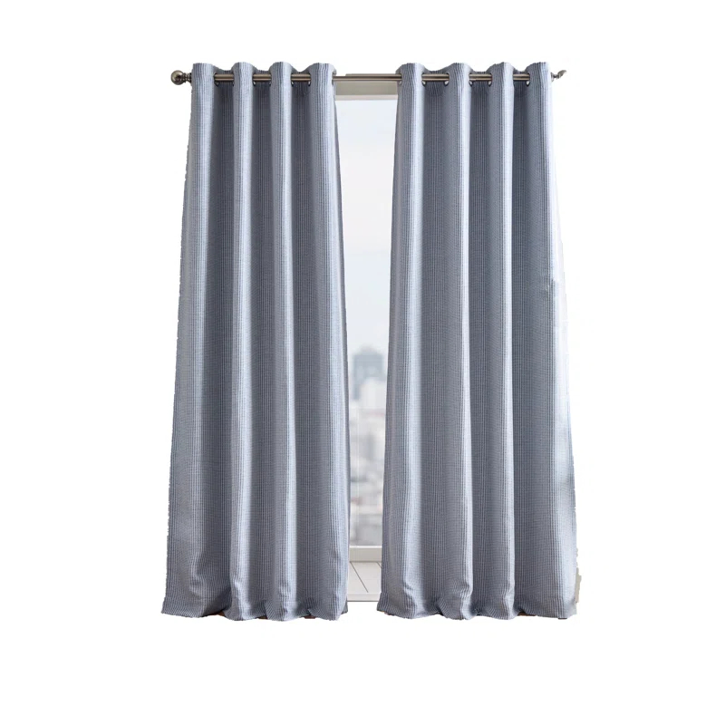 Martha Stewart Rivington Jacquard Room Darkening Lined Grommet Curtain Panels (Set of 2)