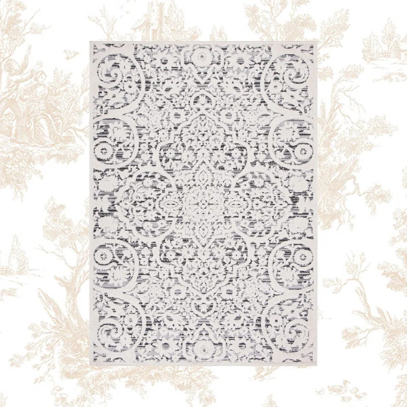 Kelly Clarkson Home Jake Oriental Ivory/Gray Indoor / Outdoor Area Rug