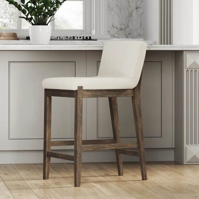 Nathan James Upholstered Wooden Stool