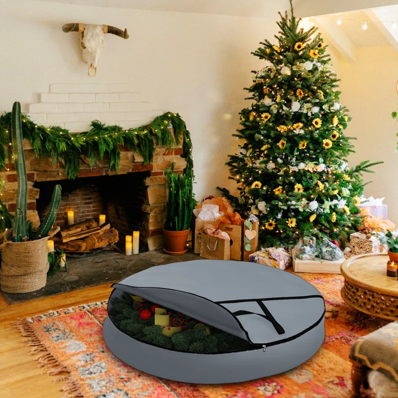 The Holiday Aisle® HeavyDuty Multipurpose Zippered Chritsmas Wreath Storage Bag,Sturdy & Durable Garland Wreaths Holder