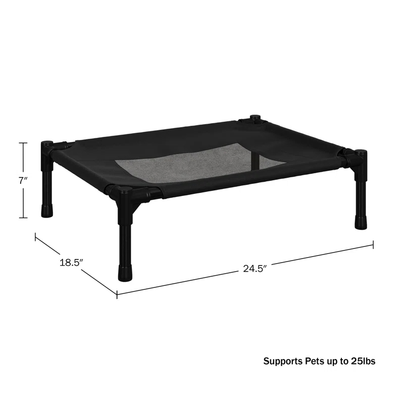 PETMAKER 24.5x18.5-Inch Elevated Dog Bed, Black | Wayfair