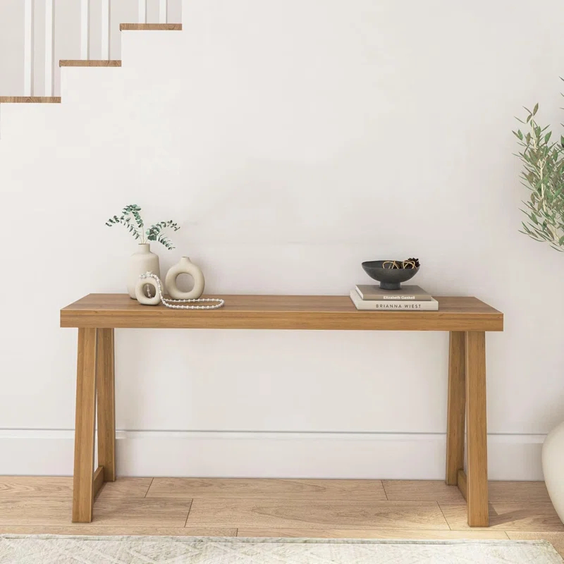 17 Stories Solid Wood Console Table, 66 Inch, Sofa Table, Narrow Entryway Table for Hallway