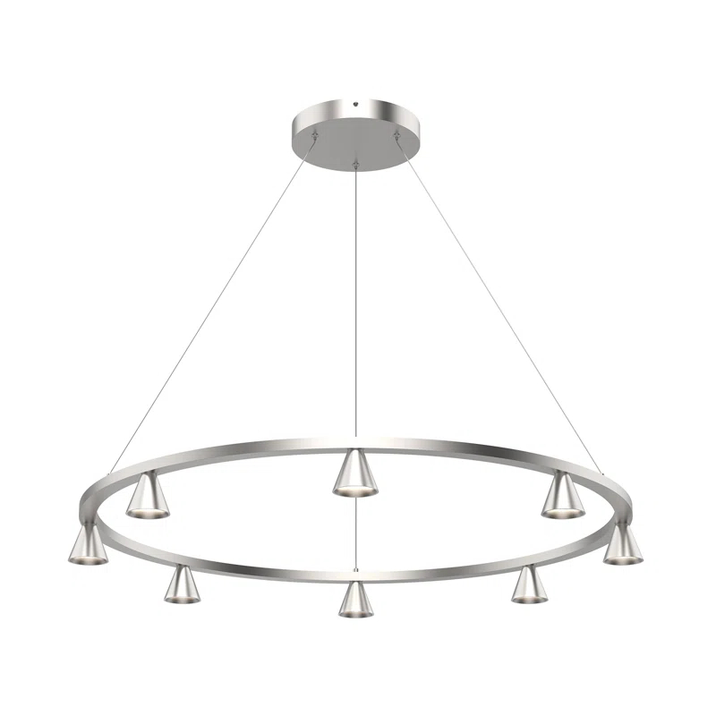 Kuzco Lighting 8 - Light Dimmable LED Wagon Wheel Chandelier
