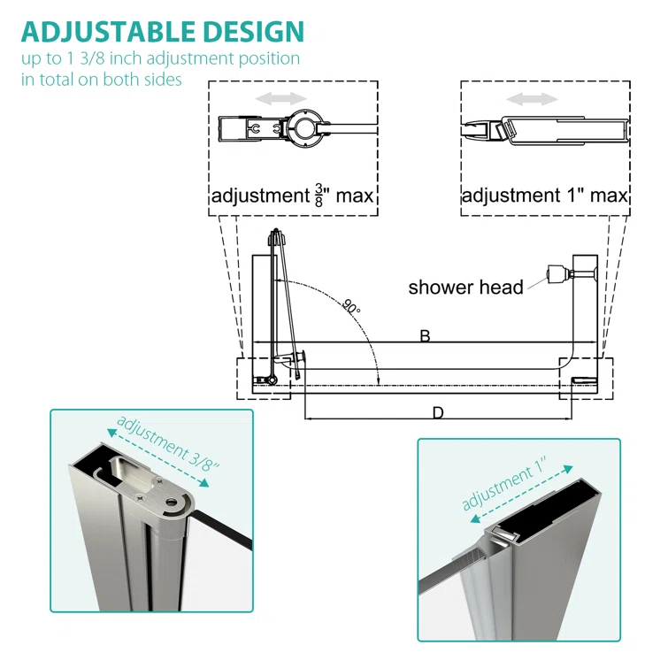 Sarlai 30 - 31 3/8" W x 72" H BiFold Frameless Glass Shower Door with Clear Tempered Glass S-SD3072BF-SS