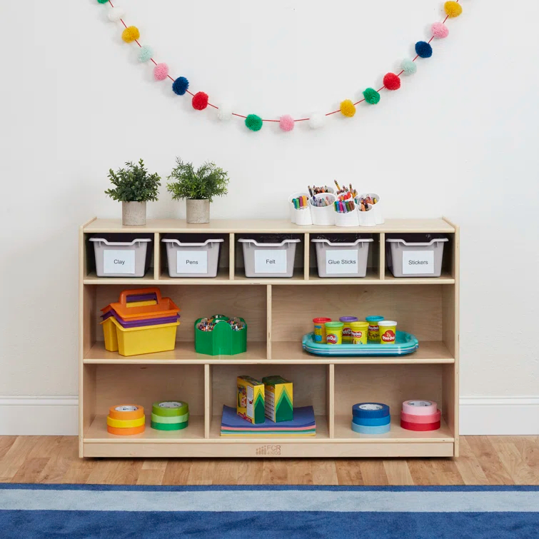 ECR4Kids ECR4Kids Scoop Front Storage Bin, Multipurpose Organization, 5-Piece (Set of 5)