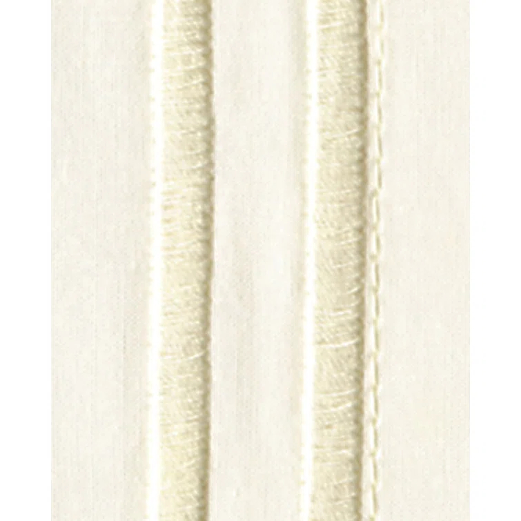 Ivory Cotton Full/Queen Percale Duvet Cover with Satin Stitch