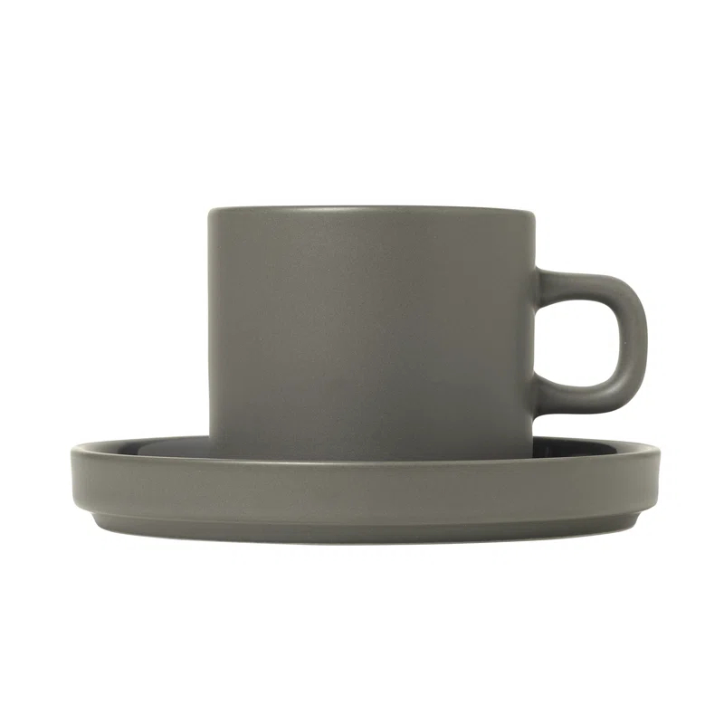 Blomus PILAR Stoneware Coffee Mug & Saucer (Set of 2)