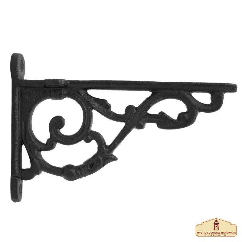 Astoria Grand Lillith Solid Cast Iron Shelf Brackets Victorian Colonial Retro Steampunck Gothic Baroque Medieval (Set of 2)