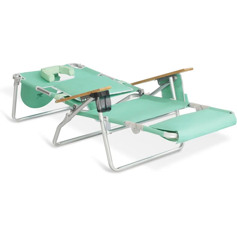 Ostrich Ostrich Deluxe Padded Lightweight Portable Adjustable Outdoor Reclining Folding Chair with Footrest