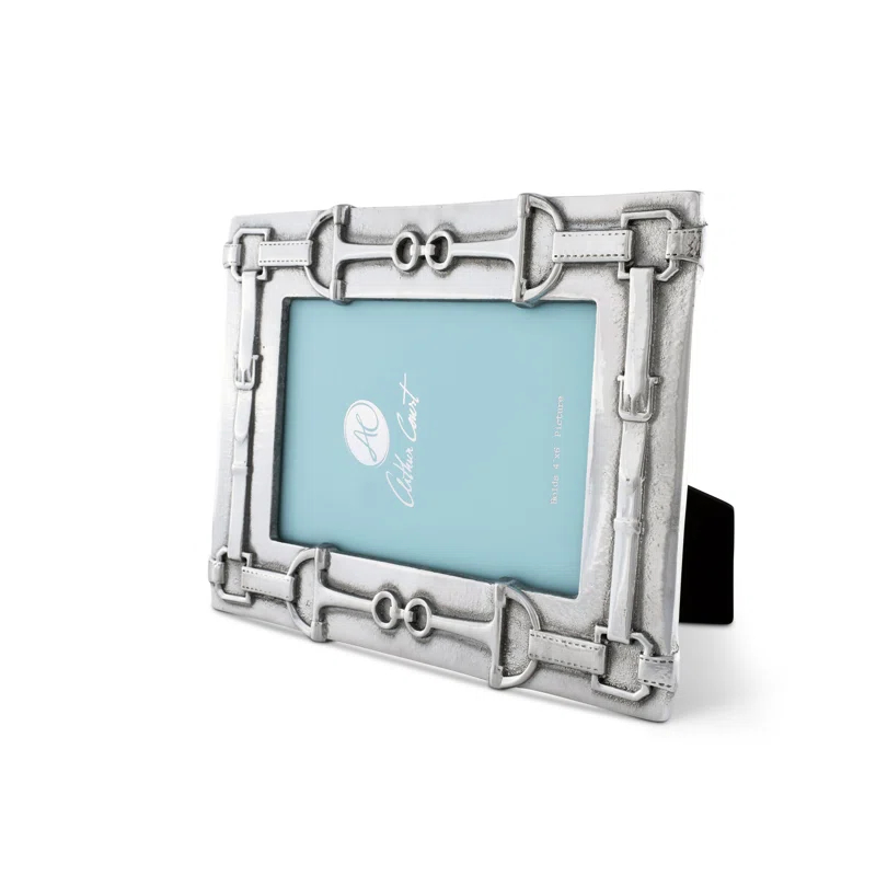 Arthur Court Designs Equestrian Silver Metal Embossed Picture Frame