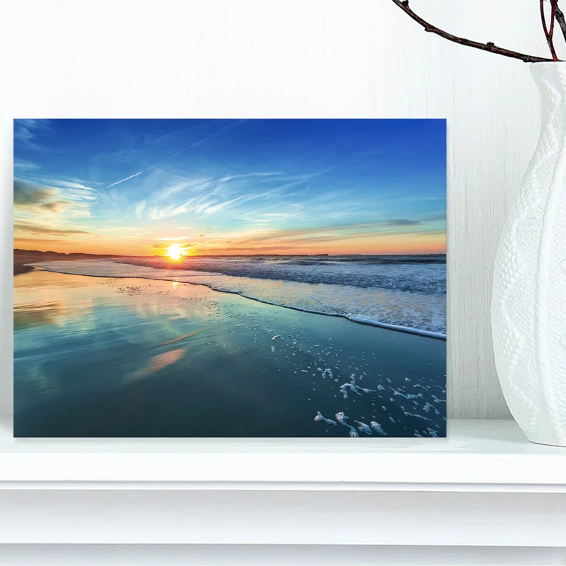 Highland Dunes Seascape " Seashore With Distant Sunset "