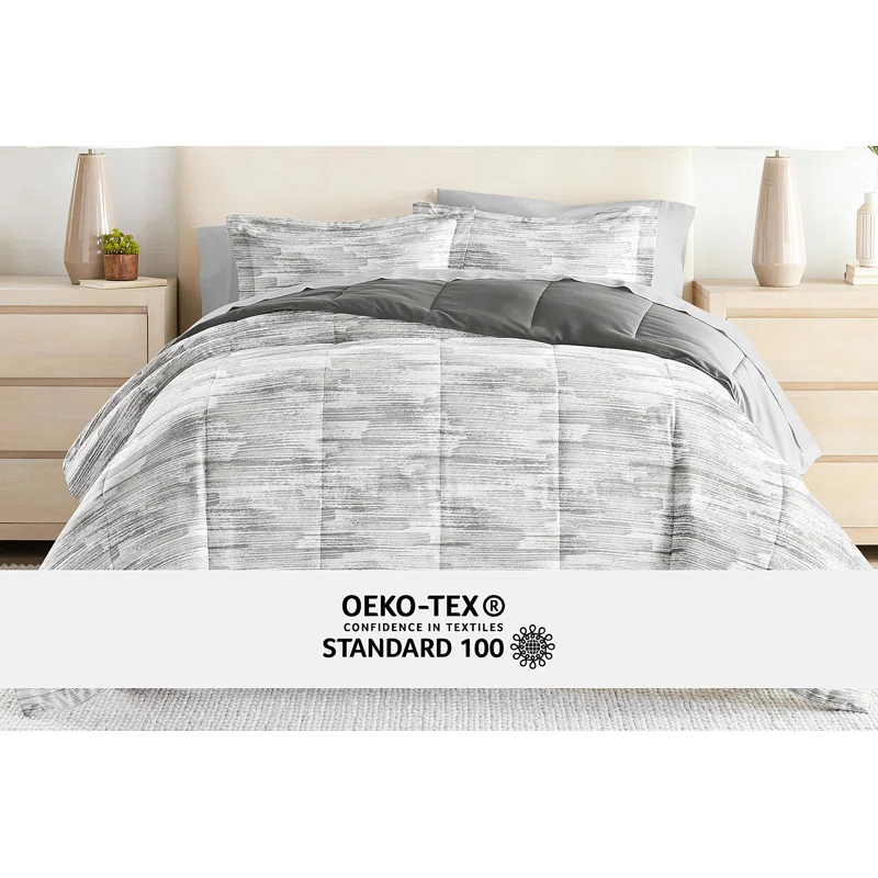 7-Piece Bedding Bundle - Pattern Comforter and Sheet Set