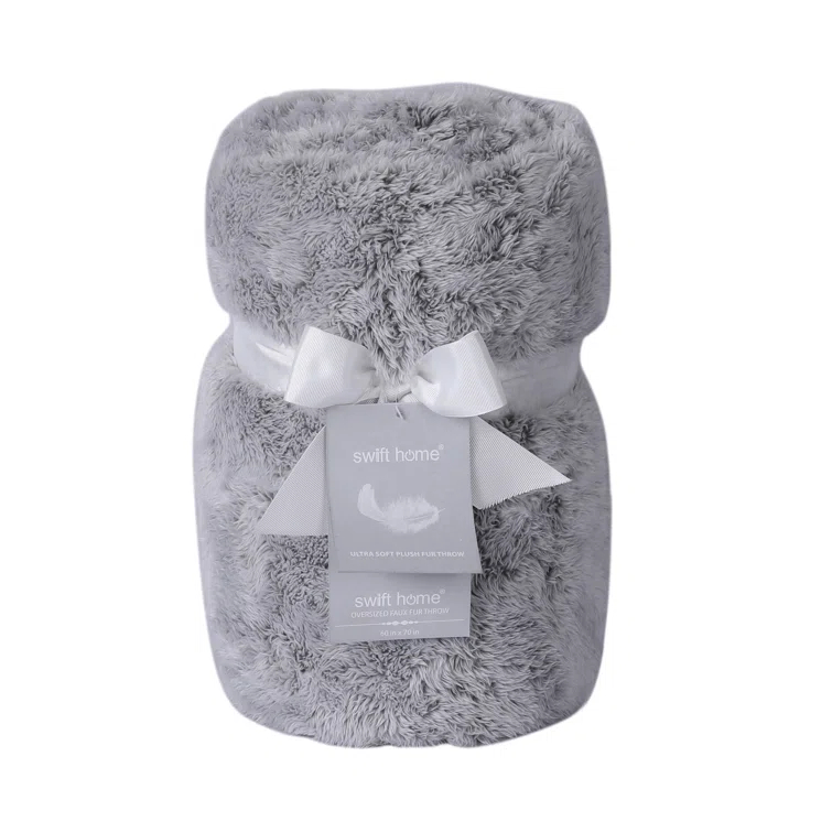 Swift Home Ultra Plush Solid and Frost Tip Throw Blanket