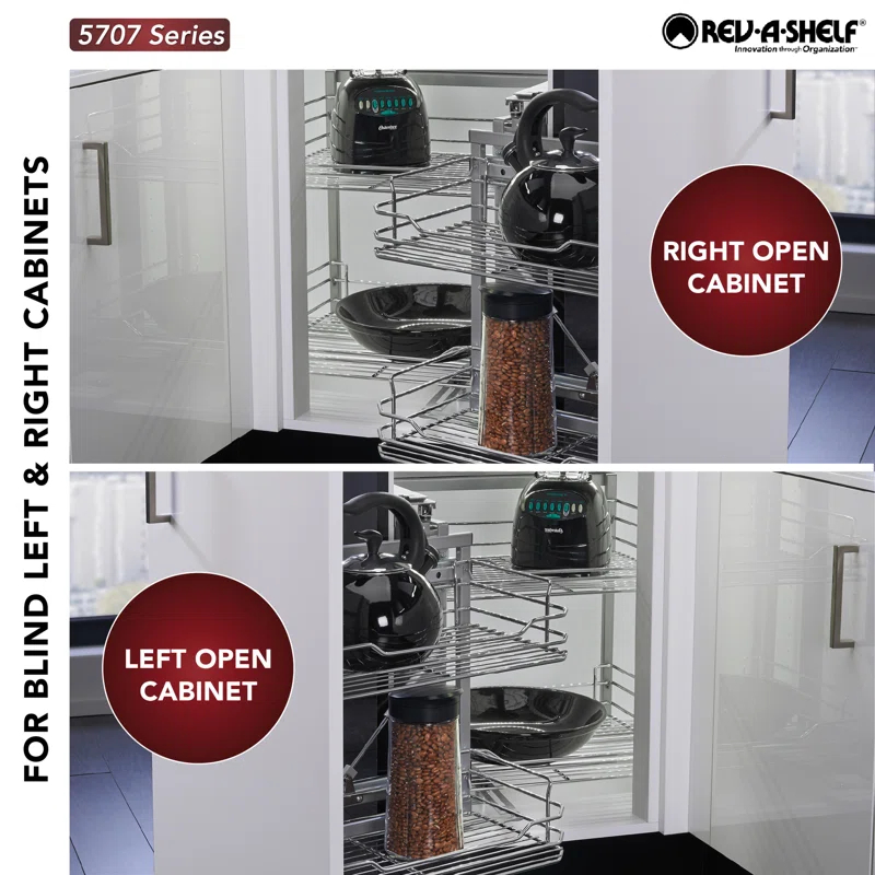 Rev-A-Shelf Rev-A-Shelf Sliding 4-shelf Wire Blind Corner Cabinet Organizer