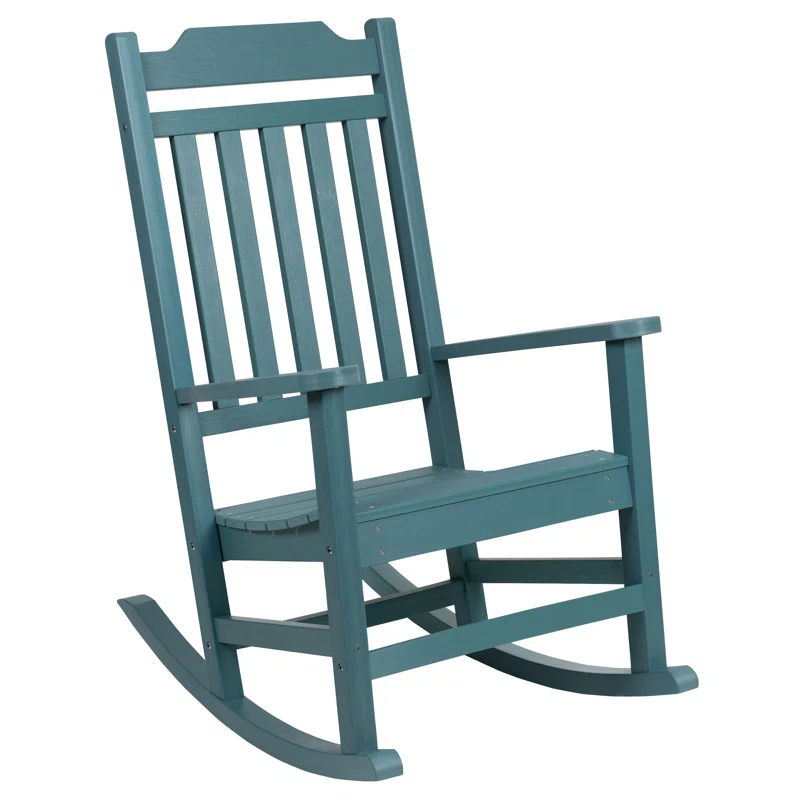 Neufmann Outdoor Patio All-Weather Poly Resin Wood Rocking Chair