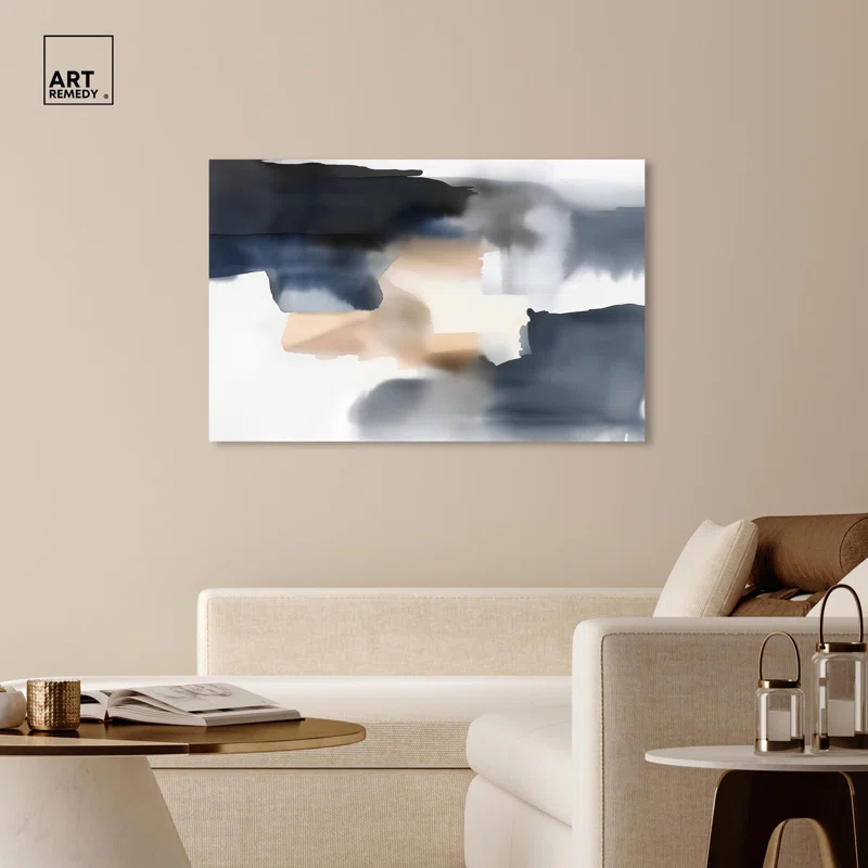 Art Remedy Twilight Layers Canvas Blue Abstract Art by Art Remedy