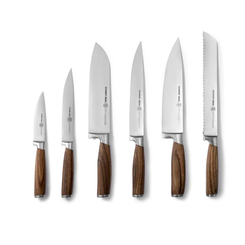Schmidt Brothers Cutlery Zebra Wood 7-Piece Knife Block Set