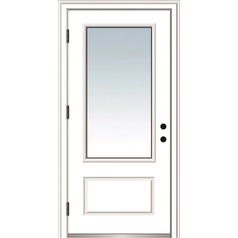MMI DOOR Clear Glass 36'' x 80'' Paneled Fiberglass Front Entry Doors