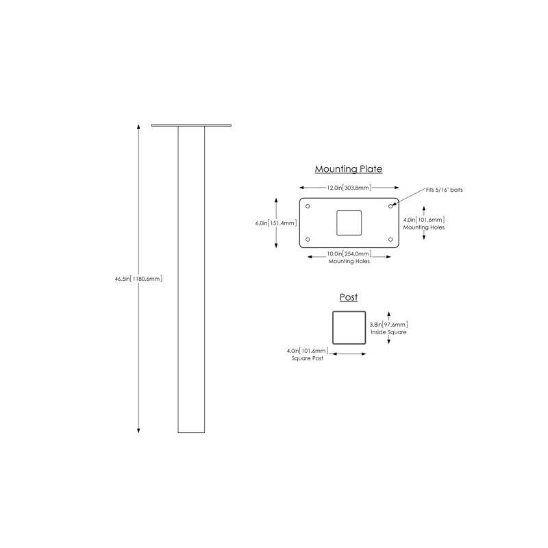 Architectural Mailboxes Oasis 46.5'' H Square Standard Post