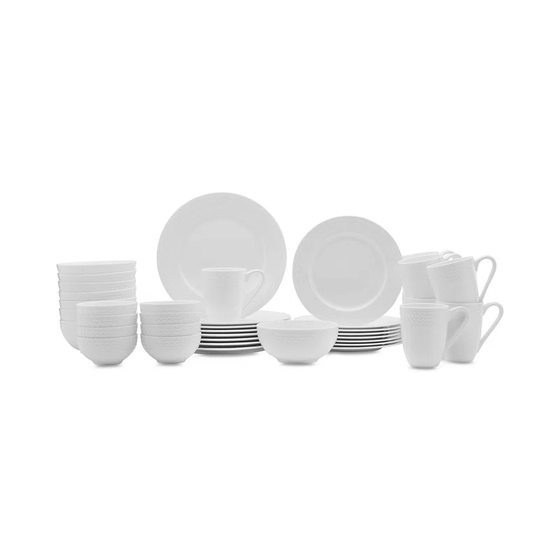 Mikasa Mikasa Tate 40-Piece Lightweight Chip-Resistant Bone China Dinnerware Set, Service for 8