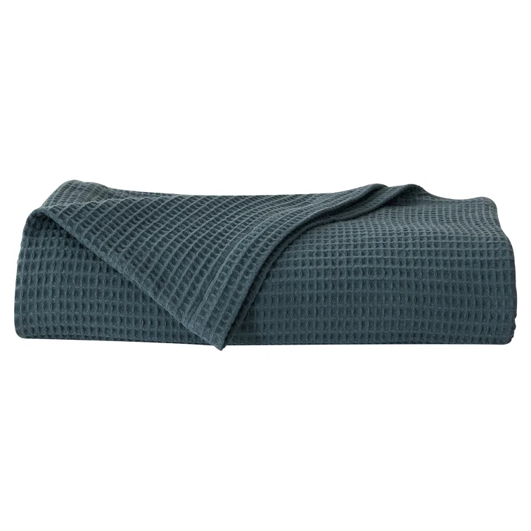 Solid Cotton Waffle Weave Blanket