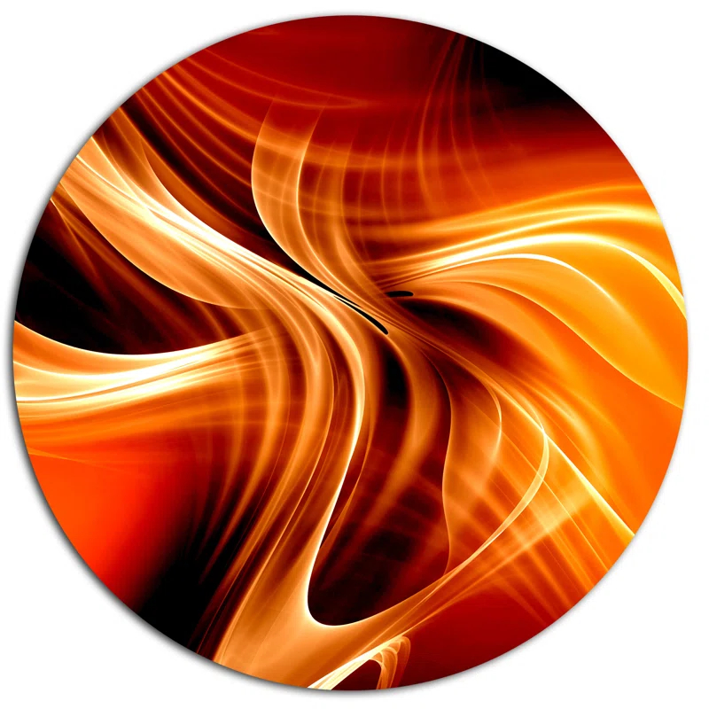 Design Art " 'Orange Abstract Warm Fractal Design' Graphic Art Print On Metal "