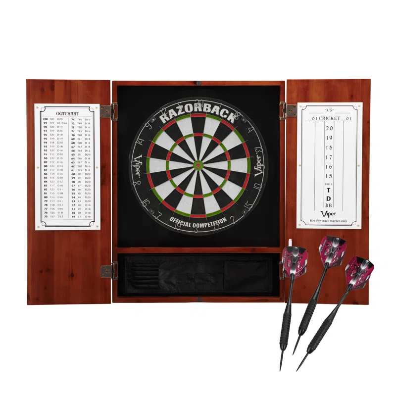 Viper Metropolitan Bristle Dartboard and Cabinet Set with Darts