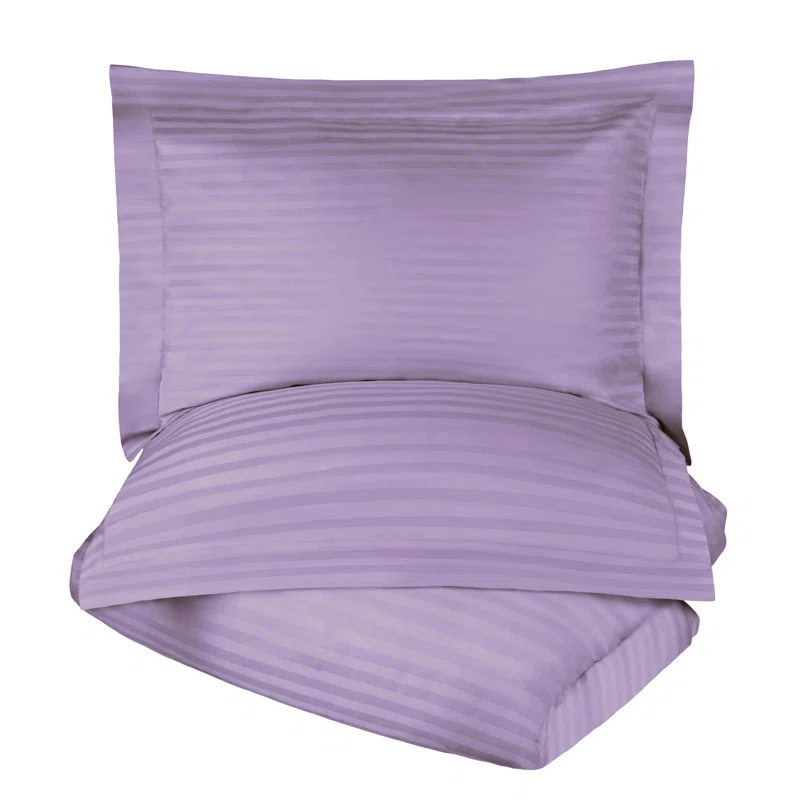 Superior Luxor Treasures Modern & Contemporary Sateen Striped Duvet Cover Set