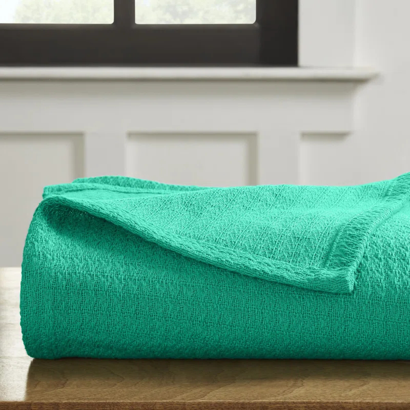 Superior Waffle Weave Honeycomb Knit Soft Textured All-Season Cotton Blanket