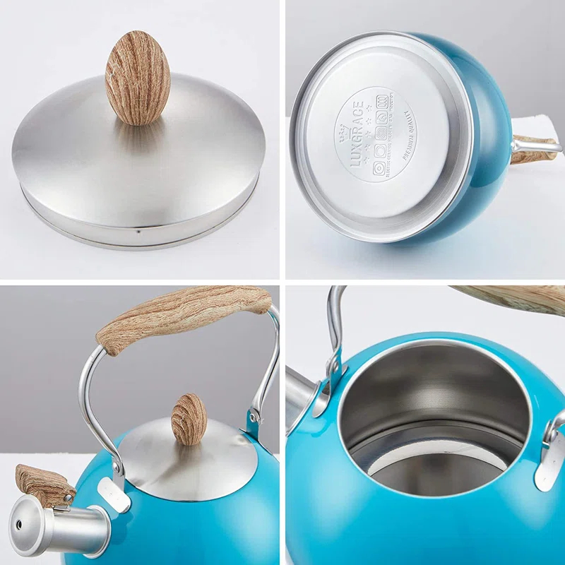 Creative Home 2.6 Quarts Stainless Steel Whistling Stovetop Tea Kettle