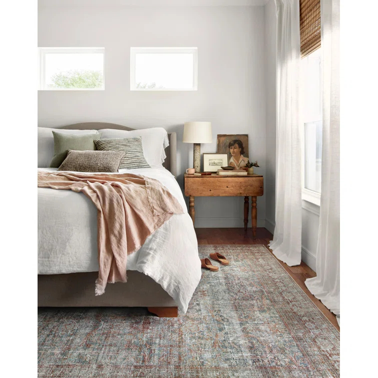 Chris Loves Julia x Loloi Jules Oriental Lagoon/Brick Area Rug