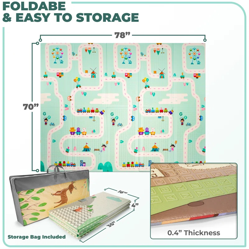 Sorbus Sorbus 78" Road Trip Route Kids Foam Mats