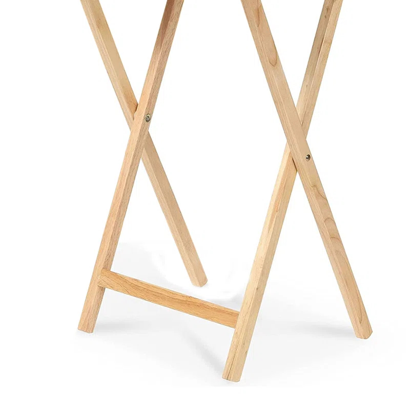 PJ Wood 19.09'' Solid Wood Rectangular Portable Folding Table (Set of 2)