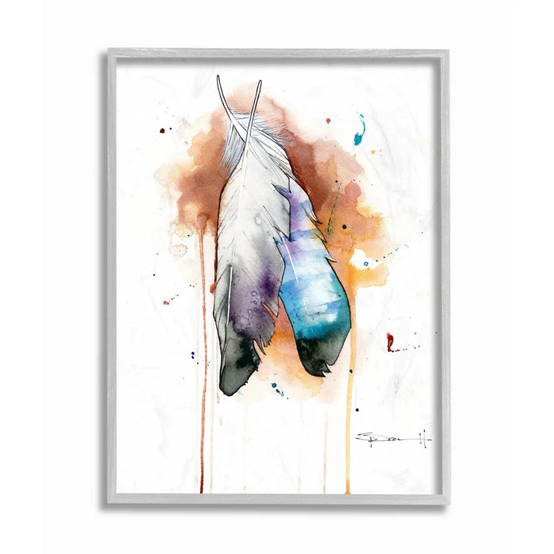 Stupell Industries " Bird Feathers Abstract Watercolor " by Sean Parnell