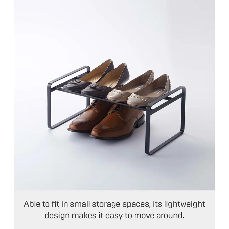 Yamazaki Home Adjustable Shoe Rack, Spacesaving Storage Solution, Steel, Expandable, Stackable