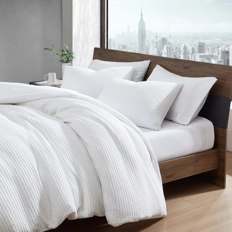 Kenneth Cole Kenneth Cole Solid Waffle Reversible Comforter Set